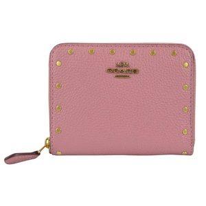 Pink Coach Wallet with gold rivets NWT